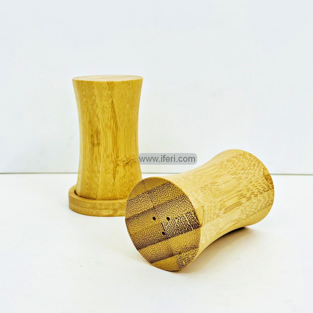 2 Pcs Bamboo Salt Shaker / Salt Jar with Stand TG10719