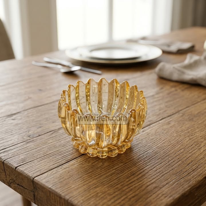 6 Pcs Exclusive Golden Rim Glass Firni, Dessert Serving Bowl Set TB1733