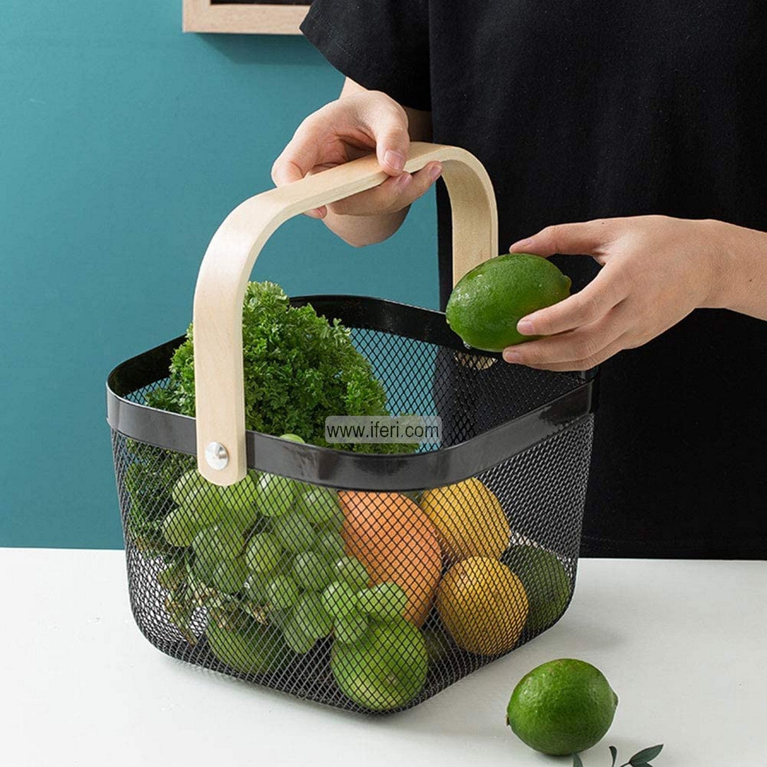 9 Inch Metal Fruit Basket, Multifunctional Storage Basket ALP1511