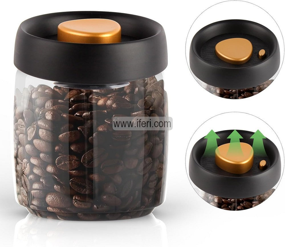 3 Pcs Airtight Glass Cookie Jar / Spice Jar with Manual Vacuum Sealer CK0172