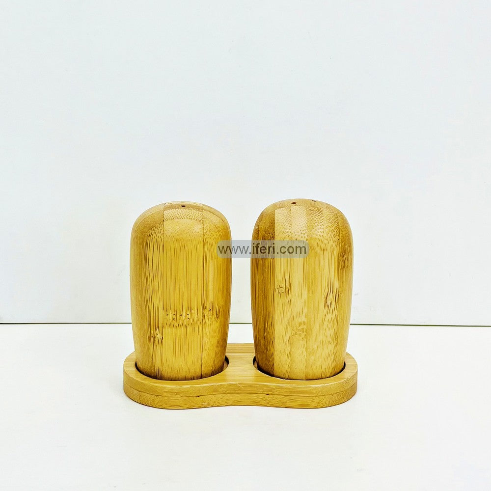 2 Pcs Bamboo Salt Shaker / Salt Jar with Stand TG10720