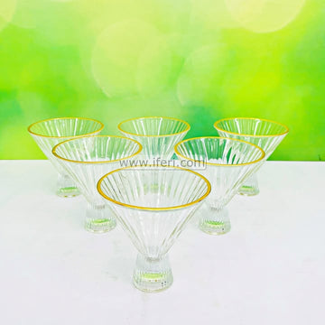 6 Pcs Golden Rim Ice Cream Serving Bowl / Dessert Cup Set ARF061