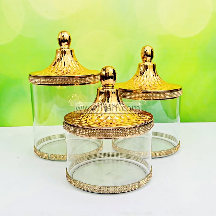 3 Pcs Airtight Acrylic Cookie Jar / Pickle Jar / Spice Jar AFR057