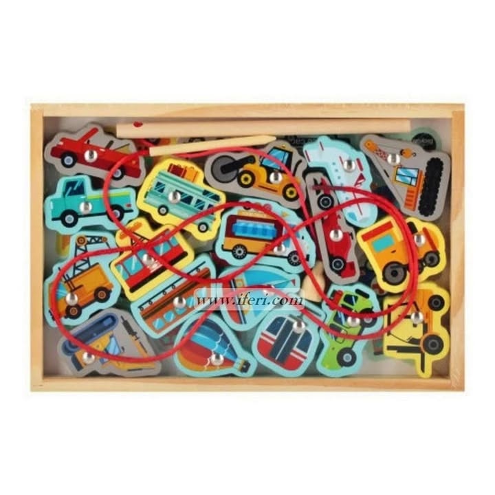 Chunky Puzzle Magnetic Lacing Box – Vehicles MP1001