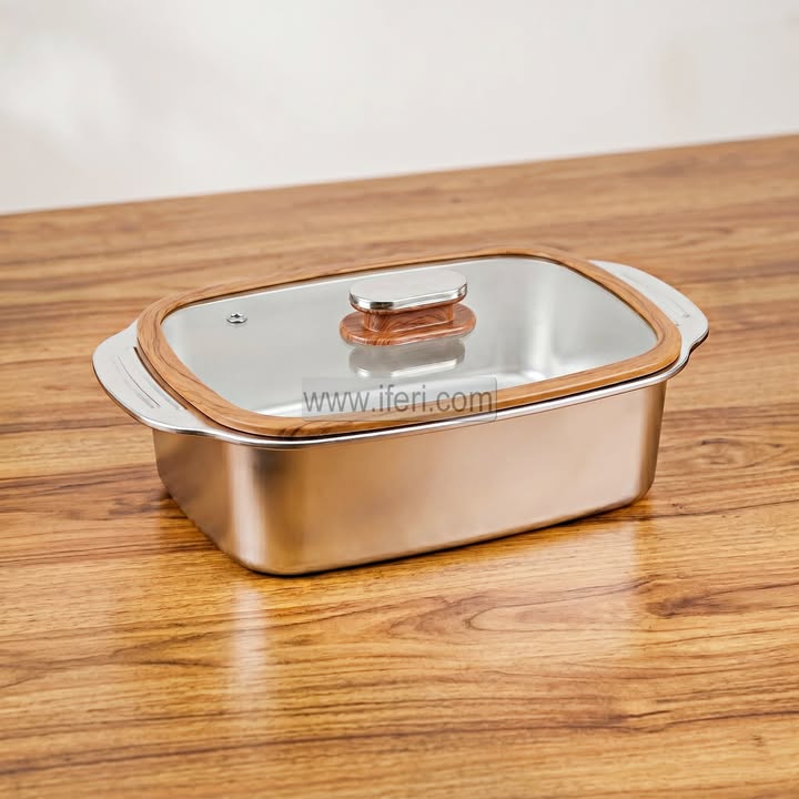 12.5 Stainless Steel Casserole Set with Lid RY36809