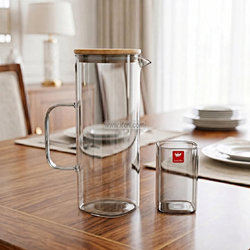 7 Pcs Borosilicate Glass Water Juice Jug & Mug Set EB21681