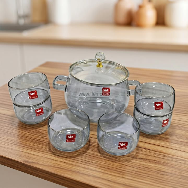 7 Pcs Glass Firni, Dessert Serving Bowl Set EB21666