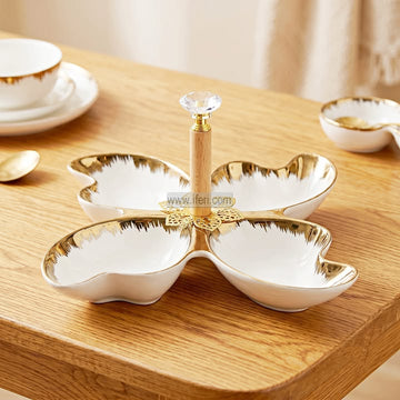4 Part Ceramic Appetizer, Condiment, Dry Fruit Serving Dish EB21662