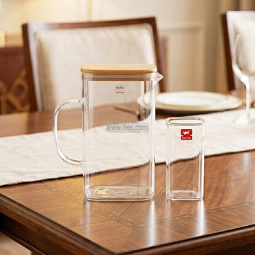 7 Pcs Borosilicate Glass Water Juice Jug & Mug Set EB21679