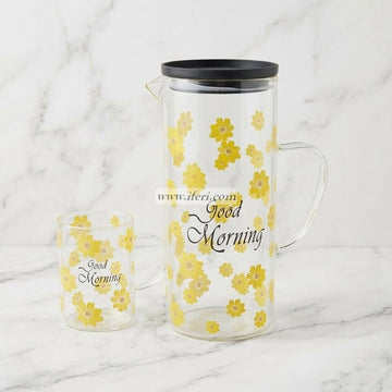 9.5 Inch Borosilicate Glass Water Juice Jug OMR1029