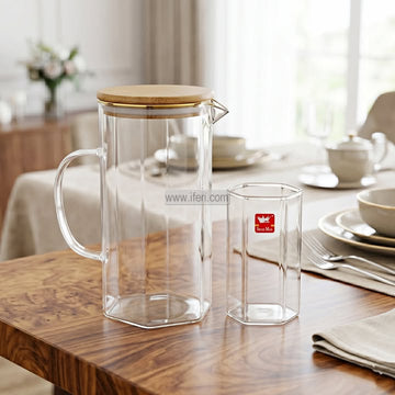 7 Pcs Borosilicate Glass Water Juice Jug & Mug Set EB21680
