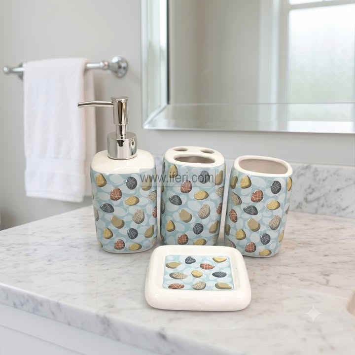 4 Pcs Ceramic Bathroom Soap Dispenser Set DL6957