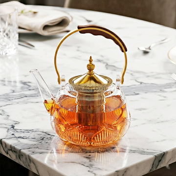 5.5 Inch Tempered Glass Tea Pot / Tea Kettle with Infuser DL6962