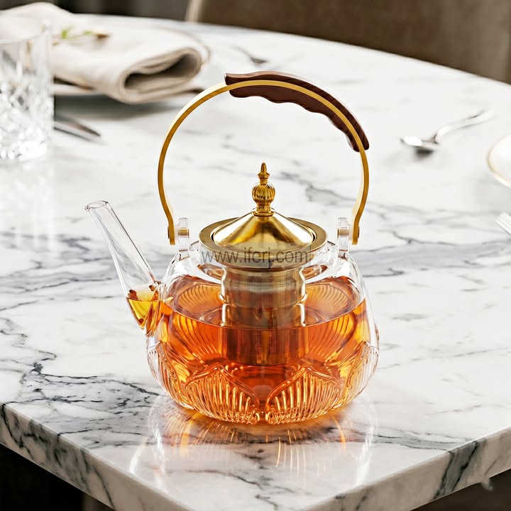 5.5 Inch Tempered Glass Tea Pot / Tea Kettle with Infuser DL6962