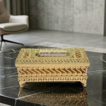 9.5 Inch Metal Decorative Tissue Box OMR1049