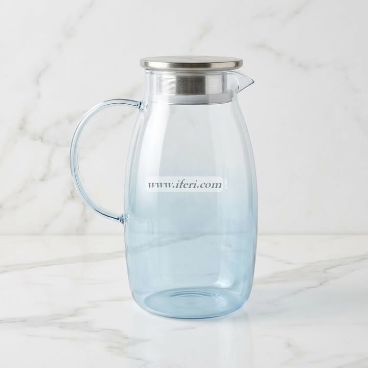 9.5 Inch Borosilicate Glass Water Juice Jug OMR1018