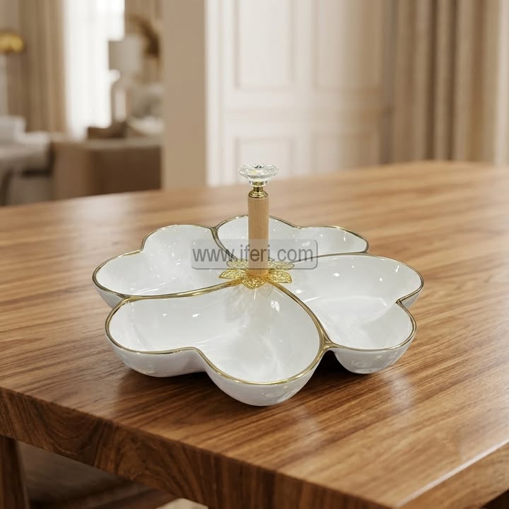 4 Part Ceramic Appetizer, Condiment, Dry Fruit Serving Dish FT1642