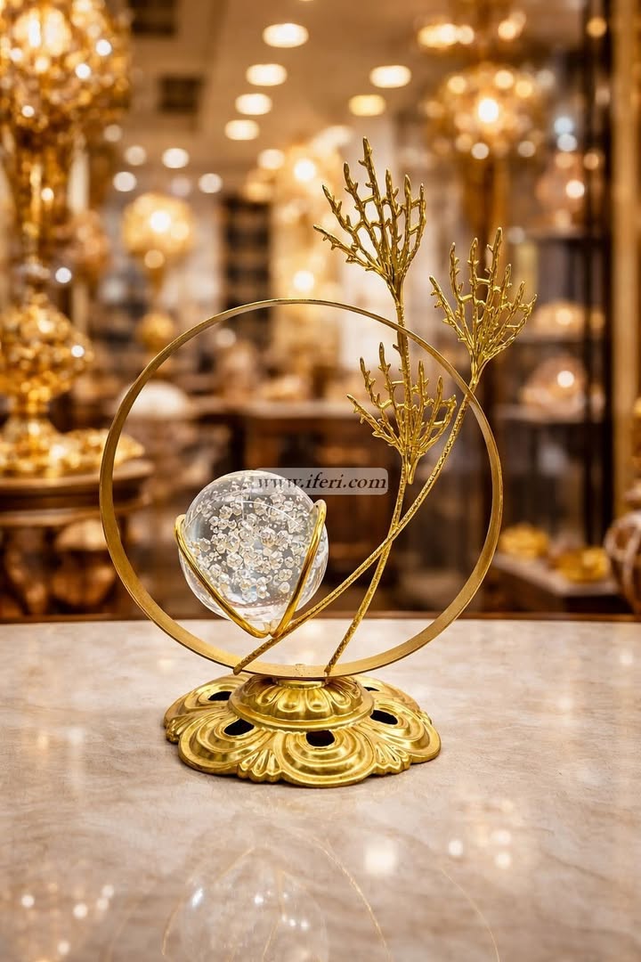 Golden Crystal Globe Luxury Tabletop Showpiece GA2012