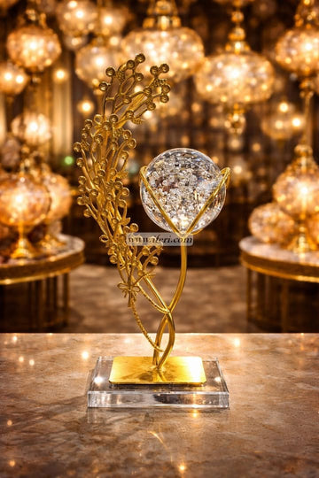 Luxury Golden Floral Crystal Ball Showpiece GA2016