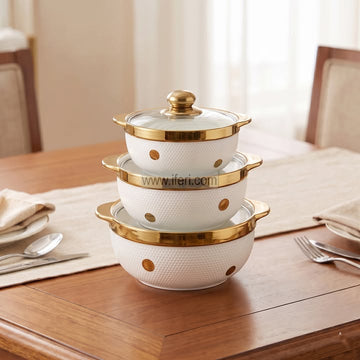 3 Pcs Exclusive Ceramic Casserole Dish Set with Lid TG10902