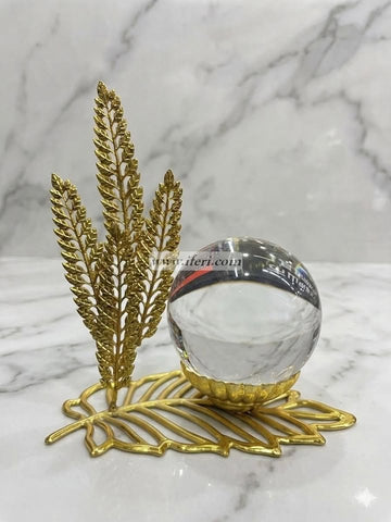 Luxury Crystal Ball Leaf Decorative Showpiece GA2009