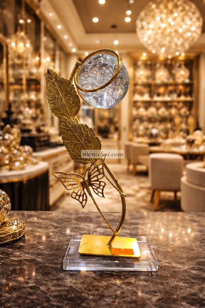 Luxury Butterfly & Crystal Ball Decorative Showpiece GA2015