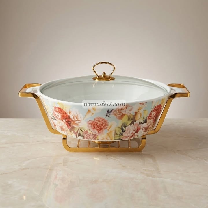 3 Liter Ceramic Chafing Dish with Food warmer OMR1081