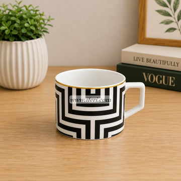 Black & White Maze Pattern Ceramic Coffee Mug CGA0443