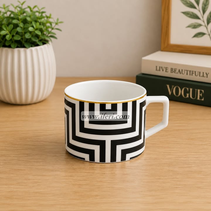 Black & White Maze Pattern Ceramic Coffee Mug CGA0443