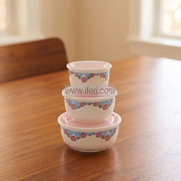 3 Pcs Ceramic Food Container / Bowl with Lid TG10906
