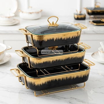 3 Pcs Luxury Ceramic Buffet Serving Dish OMR1082