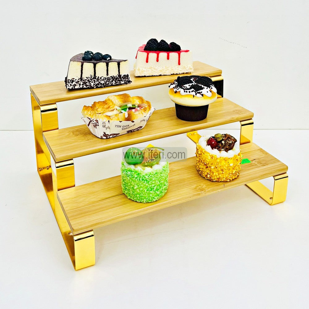 3 Tier Bamboo Spice Racks, Cake, Dessert, Appetizer Serving Stand / Platter, Kitchen Cabinet Organizer RY2734-1