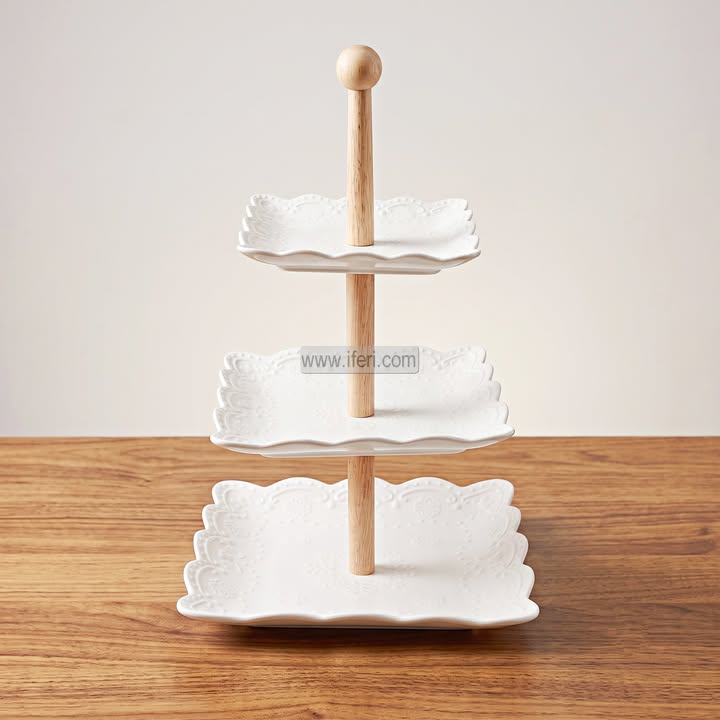 3 Tier Ceramic Cake, Dessert, Appetizer Serving Platter / Stand DL6975