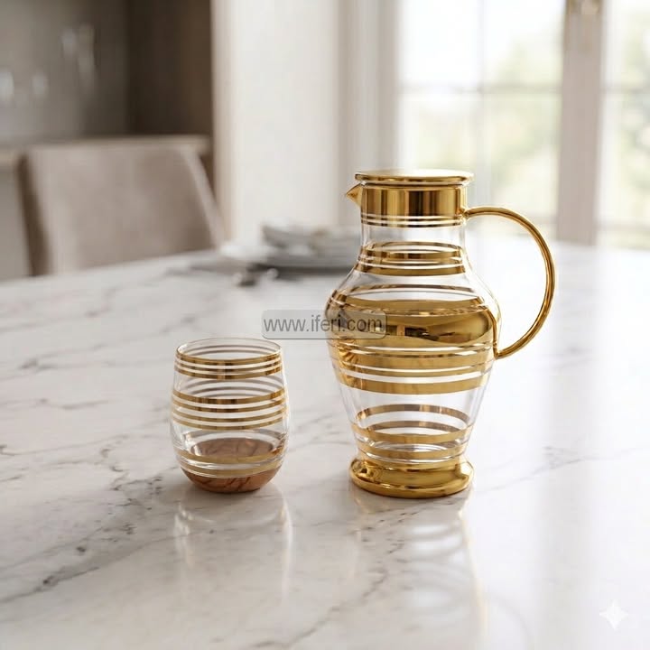 7 Pcs Borosilicate Glass Water Juice Jug & Glass Set FT1649