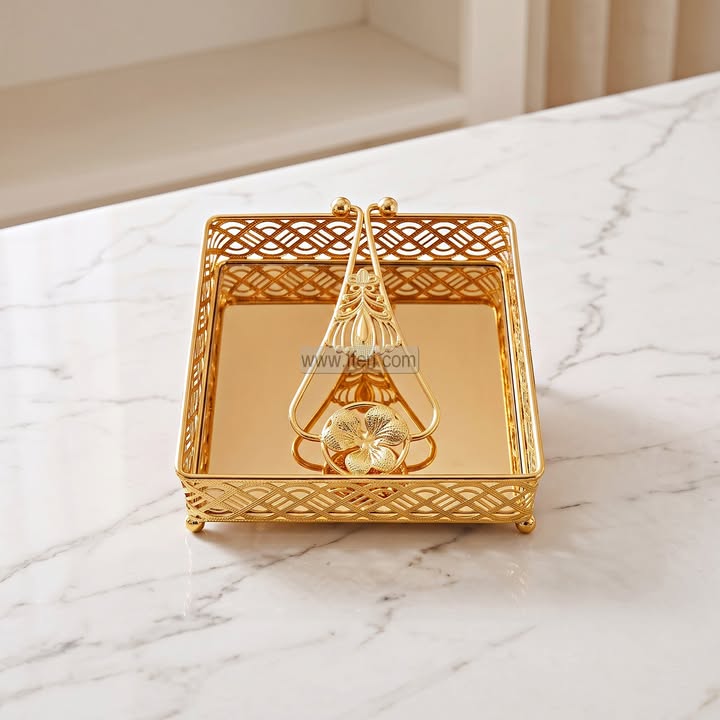 7 Inch Metal Decorative Tissue Holder ALP990006