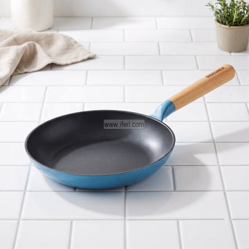 24cm Bergner Excalibur Light Cast Iron Fry Pan (Blue) ALM7010