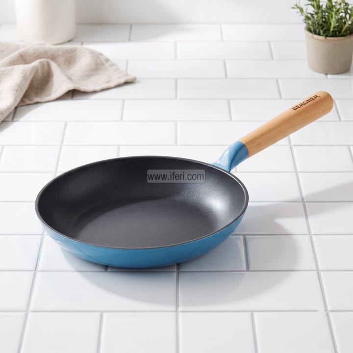 24cm Bergner Excalibur Light Cast Iron Fry Pan (Blue) ALM7010