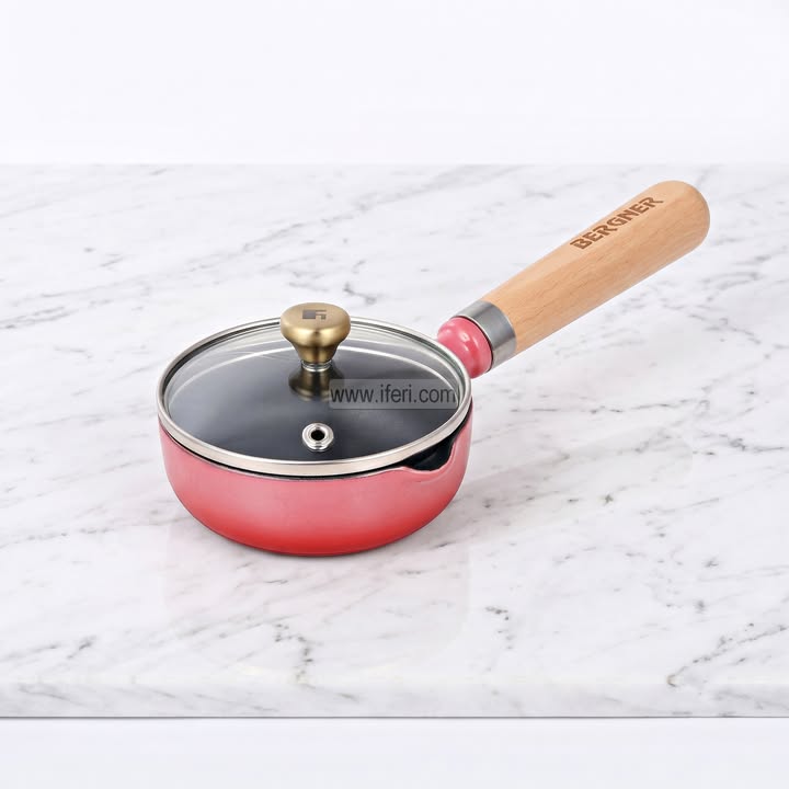 12cm Bergner Excalibur Light Cast Iron Tadka Pan (Pink) ALM7011