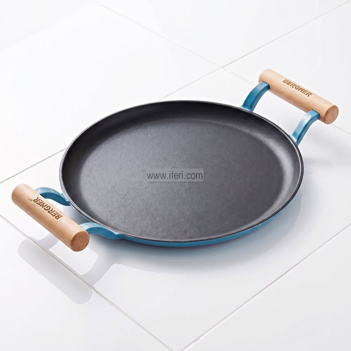 28cm Bergner Excalibur Light Cast Iron Dosa Tawa (Blue) ALM7012