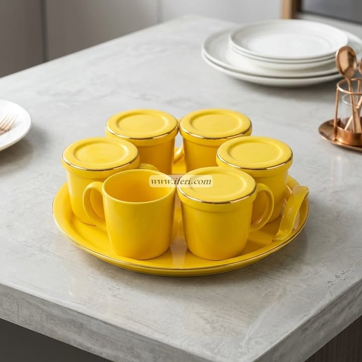 6 Pcs Mug Set with Tray CGA0448