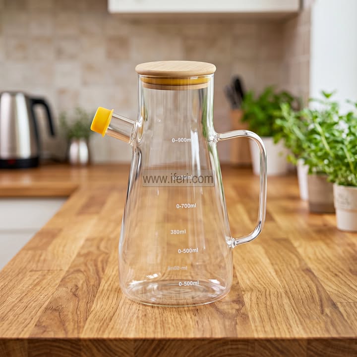 900ml Borosilicate Glass Oil Vinegar Jar / Pot IQ137