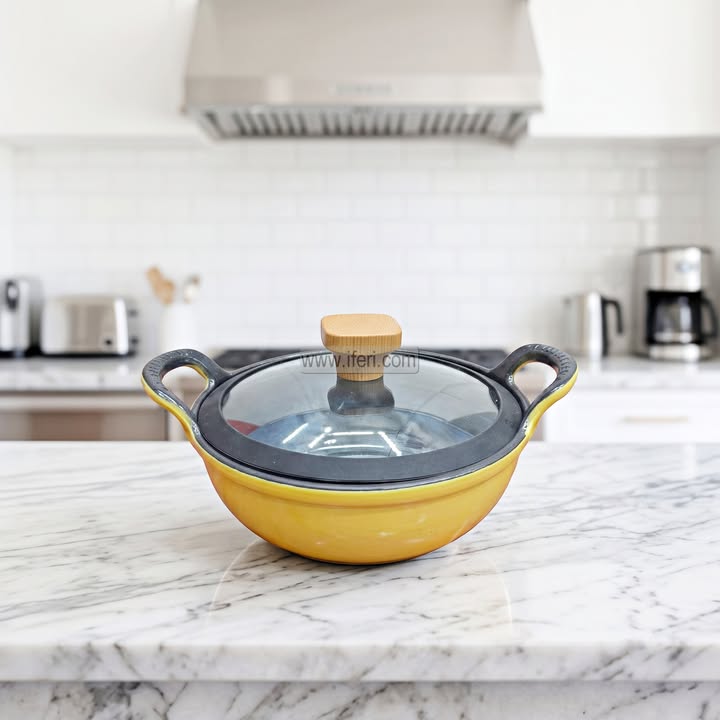 20cm Cast Iron Cookware, Kadai with Lid ALM7015