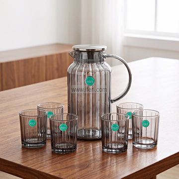 7 Pcs Glass Water Juice Jug & Glass Set BS172