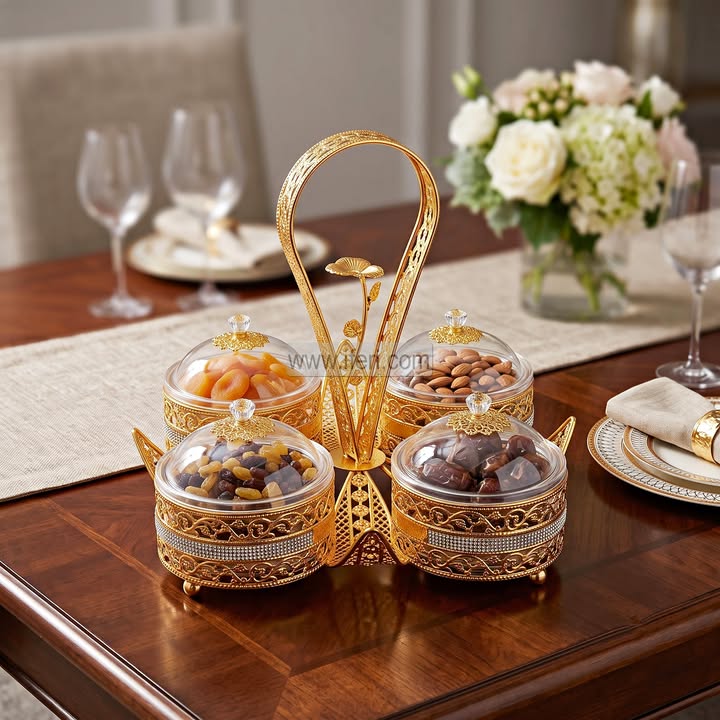 4 Part Ceramic & Metal Appetizer, Condiment Server RY36854