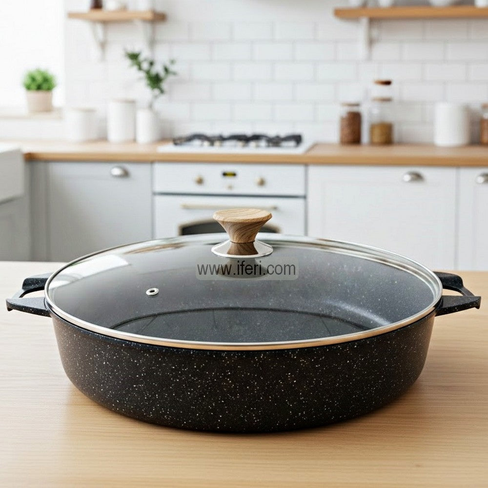 36cm MGC Non-Stick Marble Coating Cookware / Shallow Casserole with Lid RY56749