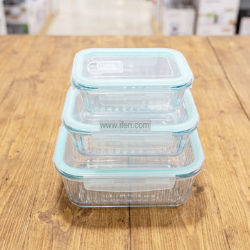 3 Pcs Oven Proof Glass Food Container Set BS155