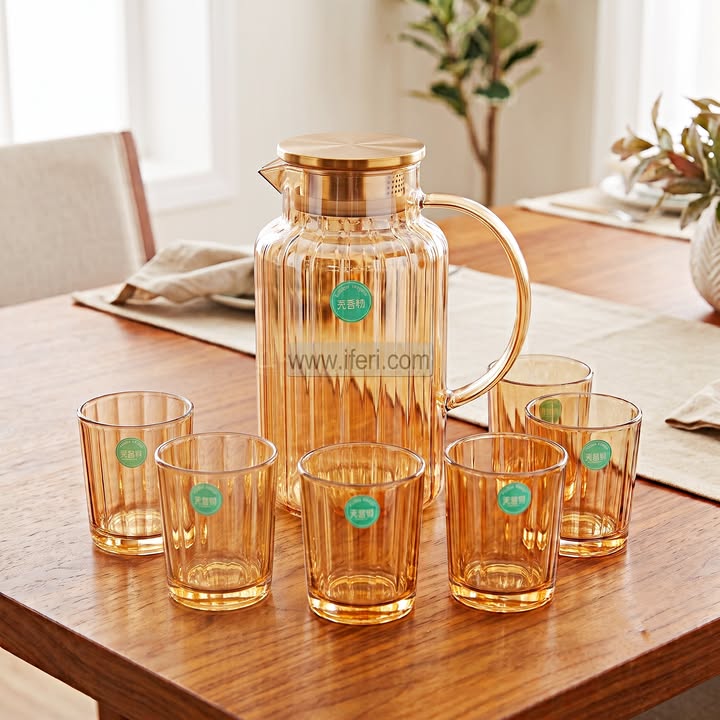 7 Pcs Glass Water Juice Jug & Glass Set BS172-1