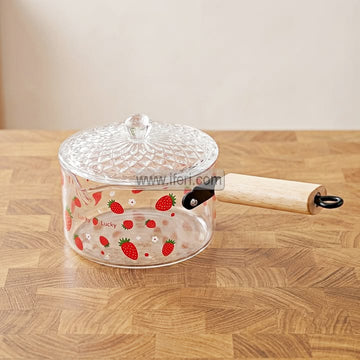1.8 Liter Heat Resistant Borosilicate Glass Cooking Pot, Milk Pan BS160