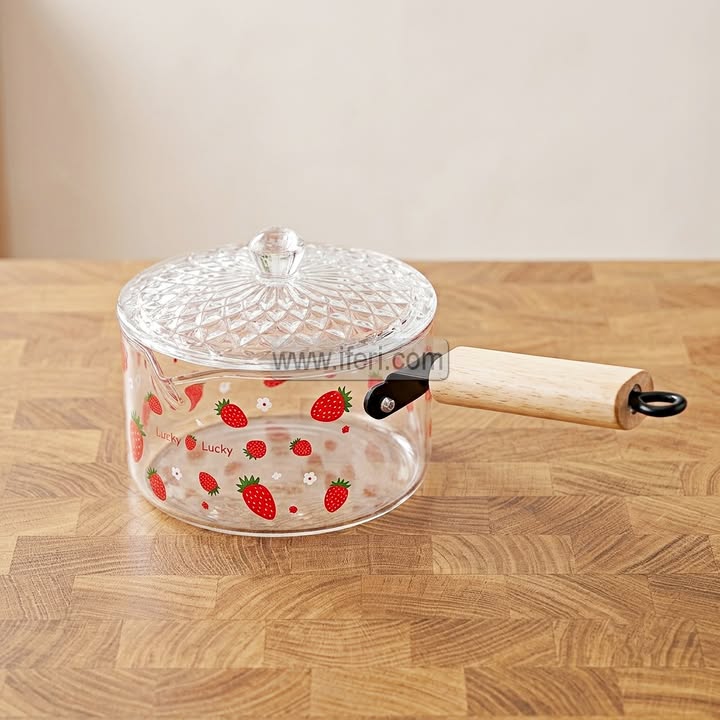1.8 Liter Heat Resistant Borosilicate Glass Cooking Pot, Milk Pan BS160
