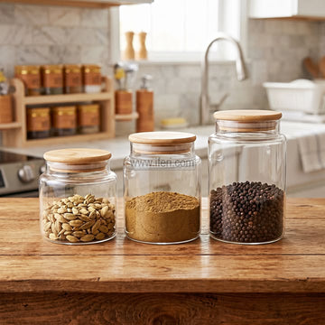 3 Pcs Airtight Glass Cookie Jar / Spice Jar BS189